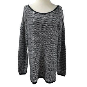 Joie Long Chunky Knit Cotton Blend Sweater Size L Comfy Oversized Tunic